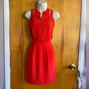 NWOT Adelyn Rae bright red dress, back cut outs, Small